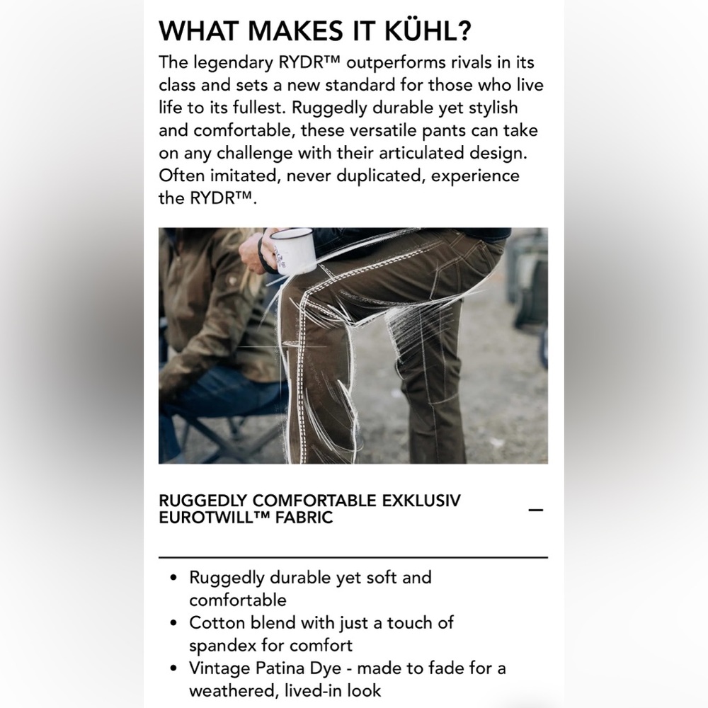 Mens Kuhl Ryder Pants - Picture 10 of 10